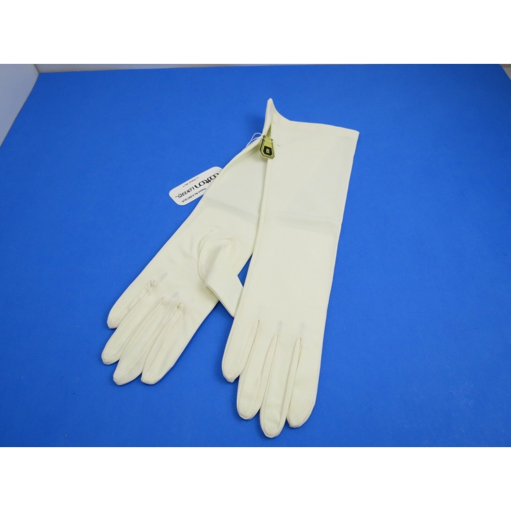 NWT Finale Inc Cream White Long Womens Gloves Cotton Size B
